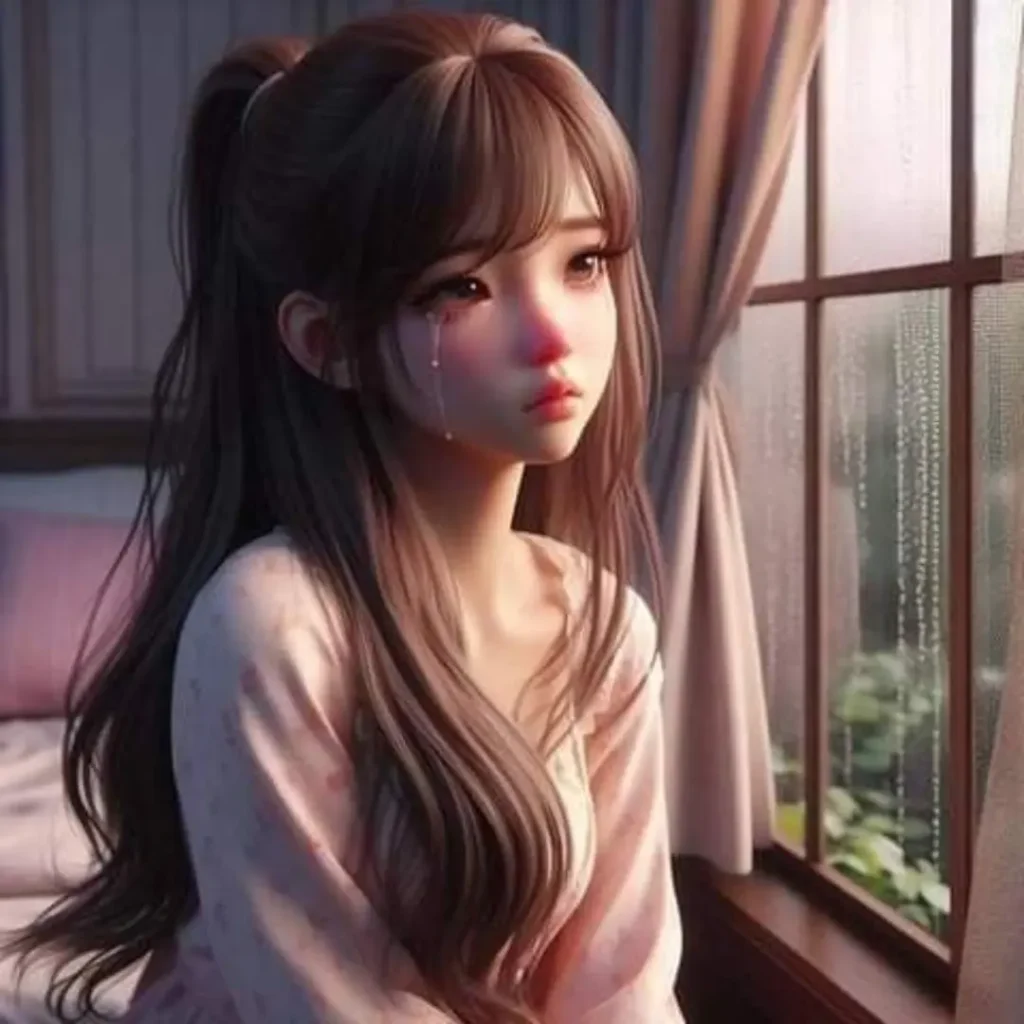 Alone Sad Cry Cirl DP Cartoon