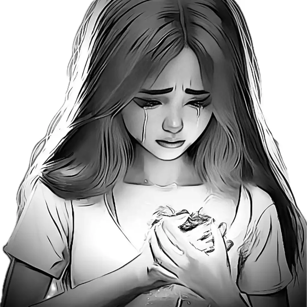 Alone Sad Cry Cirl DP Cartoon