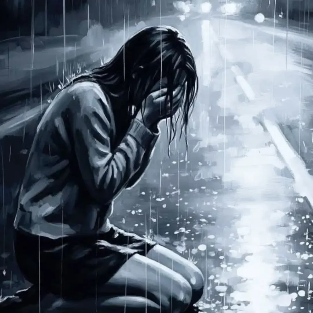 Alone Sad Cry Cirl DP Cartoon