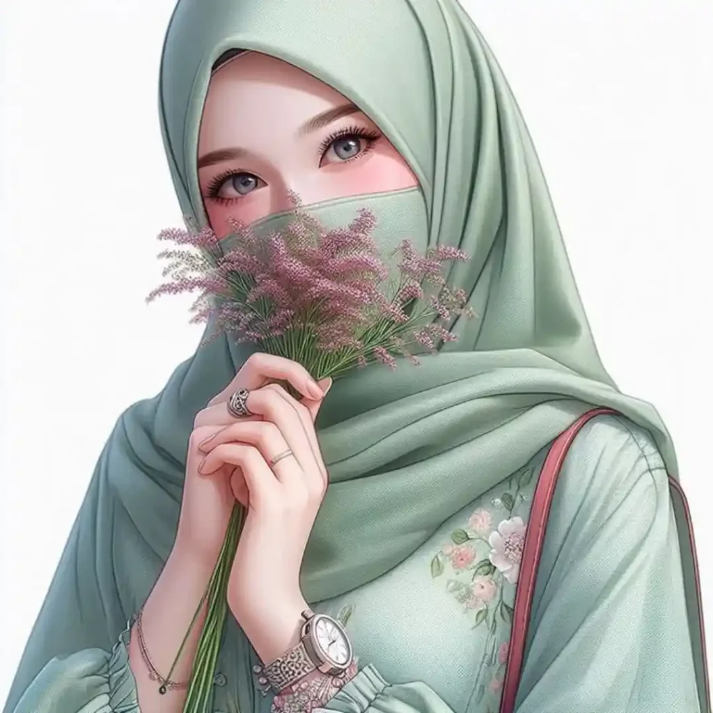 Hijab Girl With Flowers DP