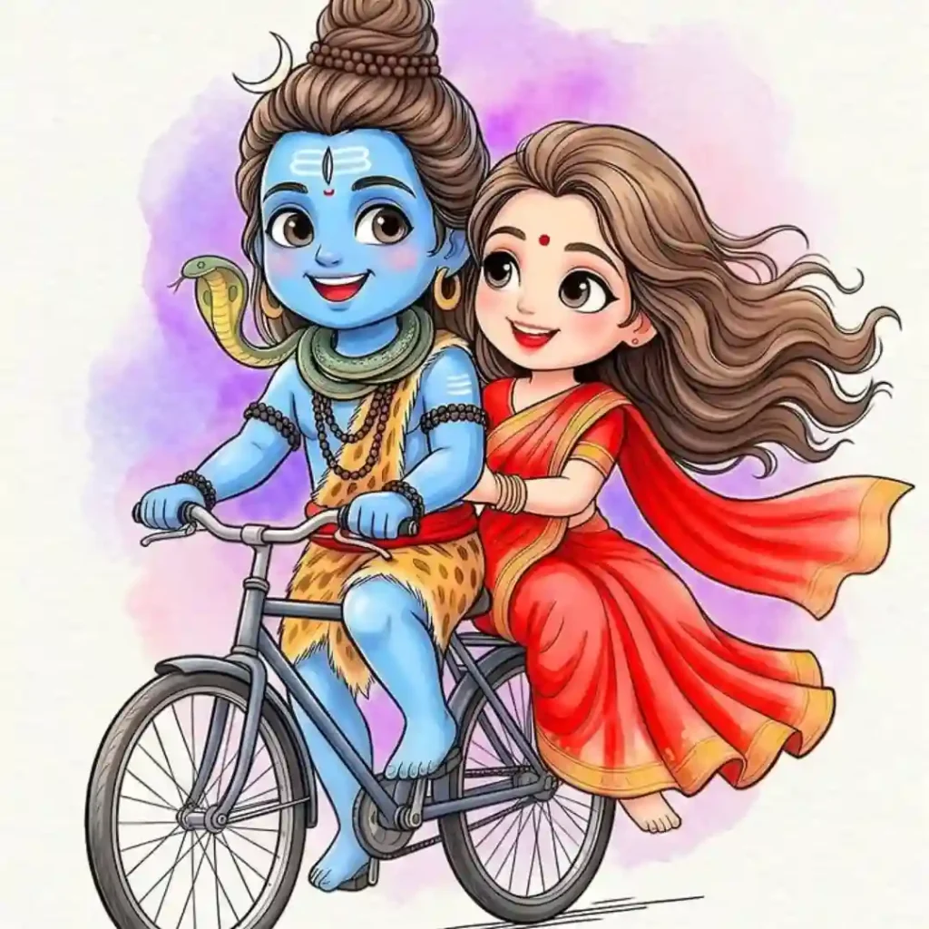 Shiv Parvati Pic DP Cartoon