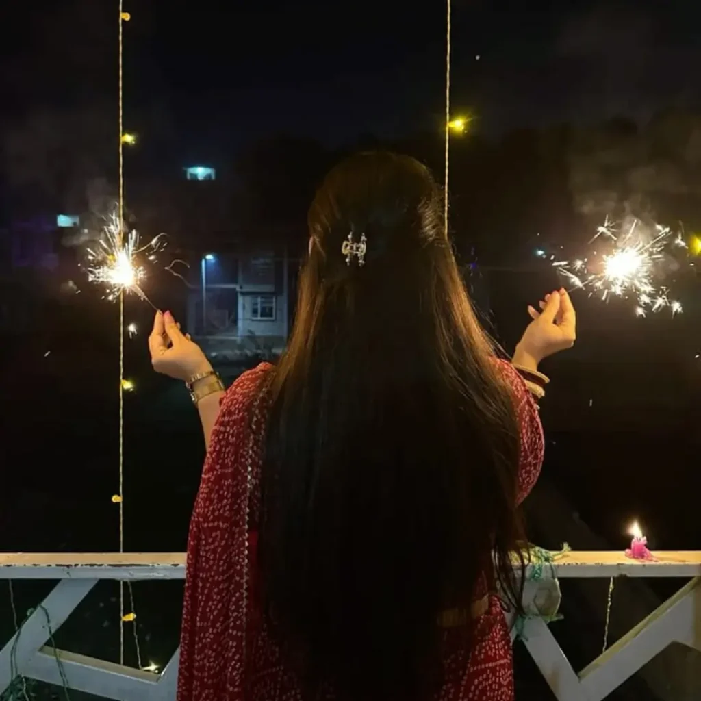 Diwali Puja Hidden Face Diwali DP Girl