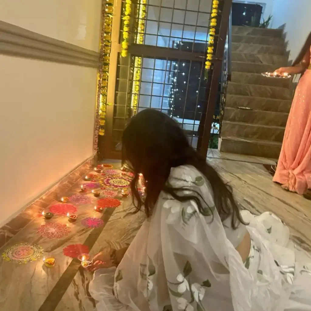 Diwali Puja Hidden Face Diwali DP Girl