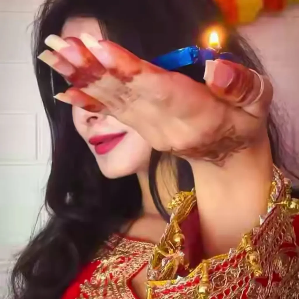 Diwali Puja Hidden Face Diwali DP Girl