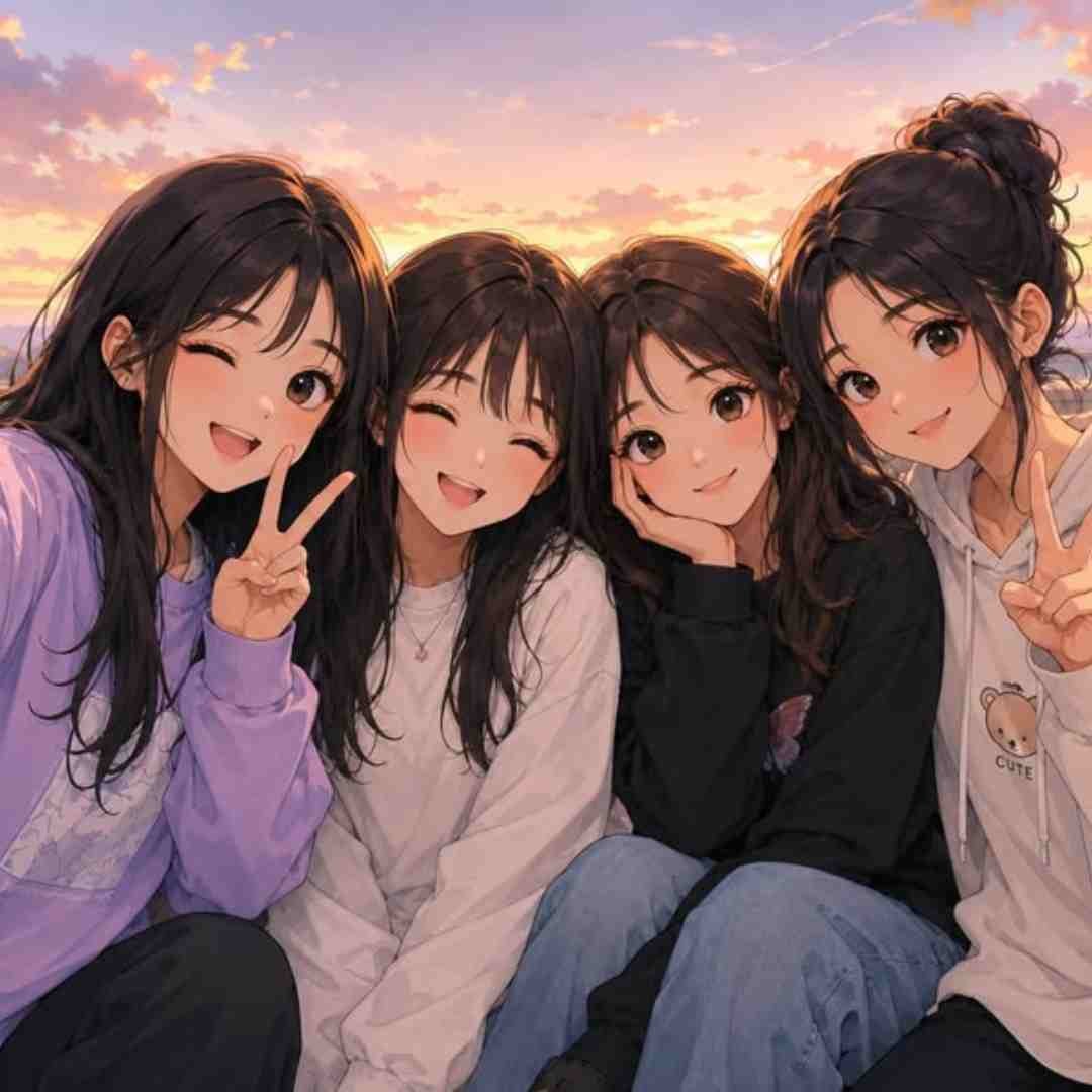 4 Friends Group DP Girls Cute