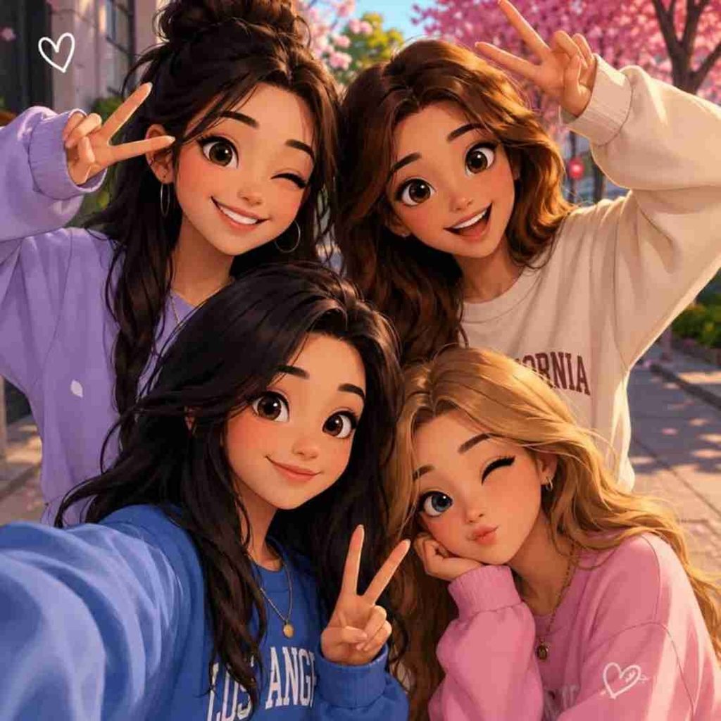 4 Friends Group DP Girls Cute